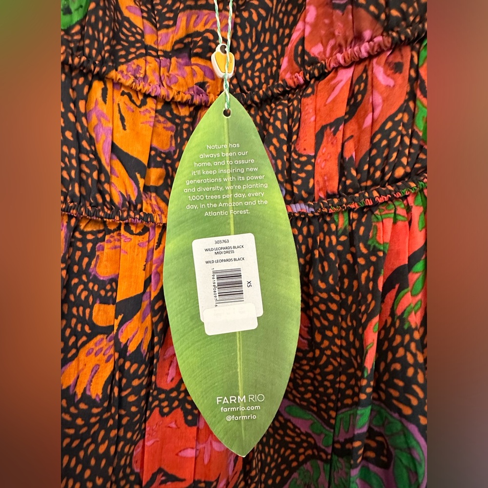 FARM Rio Wild Leopards Black Midi Dress - Picture 12 of 16